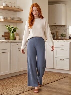 Zenana Waffle Knit Wide Leg Lounge Pants – Medium – NWOT
